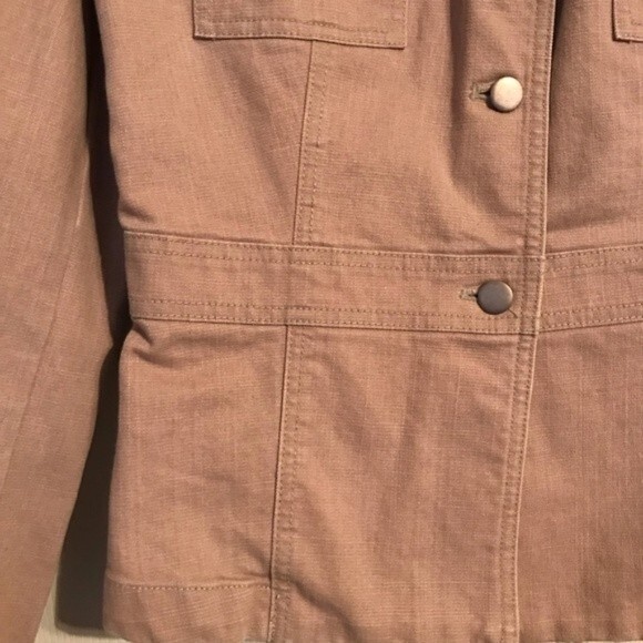KENNETH COLE NEW YORK Size 8 Tan Khaki Jacket Neutral Cinched Waist Layering - Picture 6 of 9